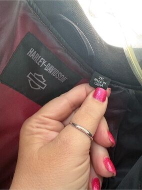 Harley-Davidson Black Jacket with Burgundy Lining